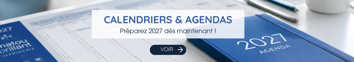 Impressions calendriers et agendas personnalisés 2026 2027