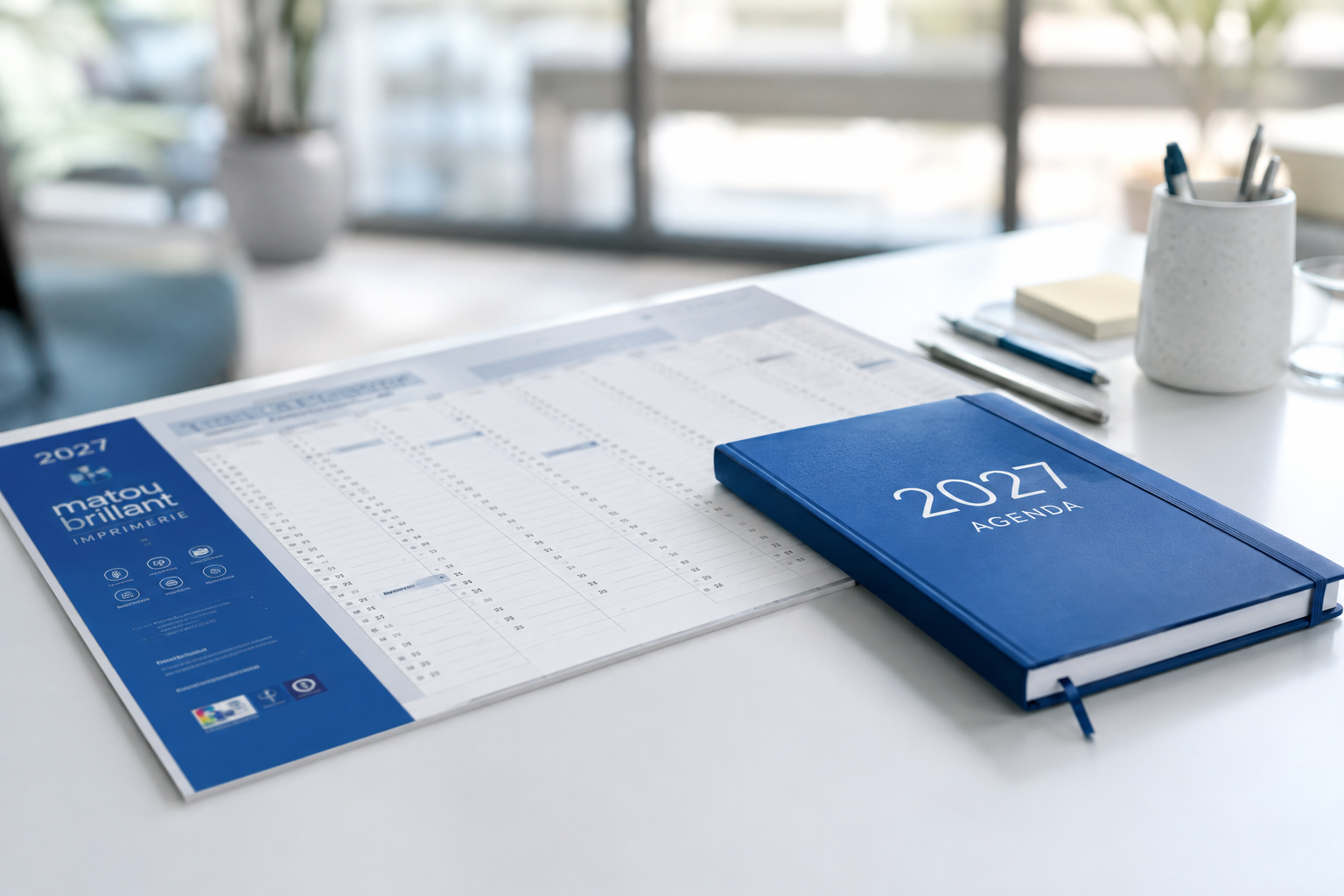 Calendrier et agenda personnalisés assortis pour entreprise