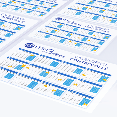 Calendrier contrecollé