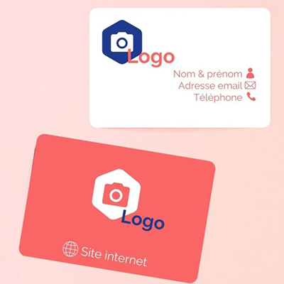 Cartes de visite paysage, coins arrondis, recto-verso