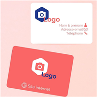 Cartes de visite paysage, coins arrondis, recto-verso