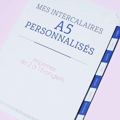 Intercalaires A4 ou A5 • Dès 50 ex.