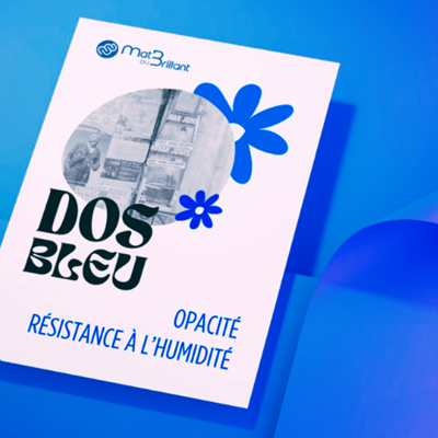 Affiches "dos bleu" 115 g. (sur mesure)