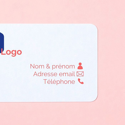 Cartes de visite paysage, coins arrondis, recto