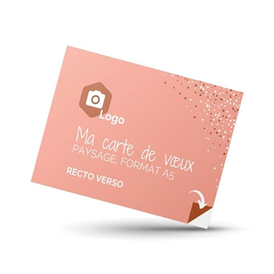 Carte de vœux paysage, format A5, recto verso