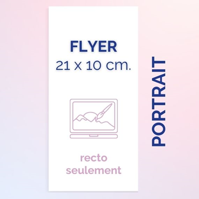 Flyer 21 x 10 cm. portrait, recto