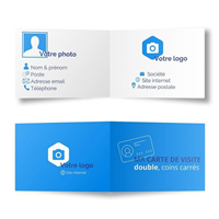 Cartes de visite doubles, paysage, coins carrés, recto verso