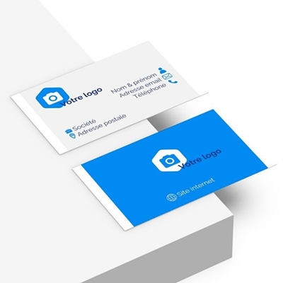 Cartes de visite paysage, coins carrés, recto verso