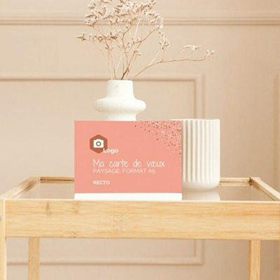 Carte de vœux paysage, format A5, recto